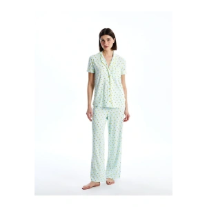 LCW DREAM Gömlek Yaka Baskılı Kadın Pijama Takımı