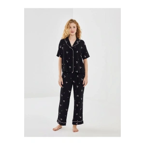 LCW DREAM Gömlek Yaka Desenli Kadın Pijama Takımı