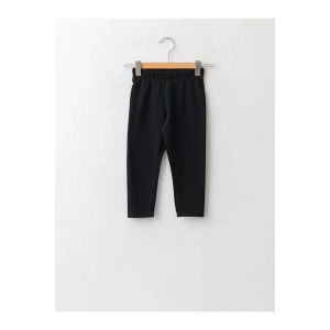 LCW ECO Siyah Beli Lastikli Basic Kız Bebek Tayt