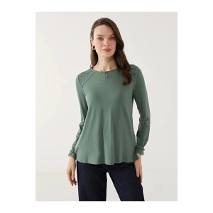 LCW Grace Bisiklet Yaka Dantel Detaylı Kadın Bluz