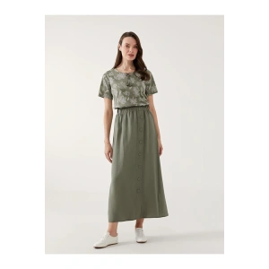 LCW Grace Haki Beli Lastikli Kadın Etek