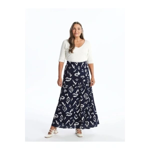 LCW Grace Lacivert Baskılı Beli Lastikli Desenli Kadın Etek