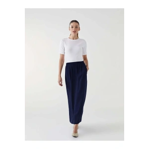 LCW Grace Lacivert Beli Lastikli Kadın Etek