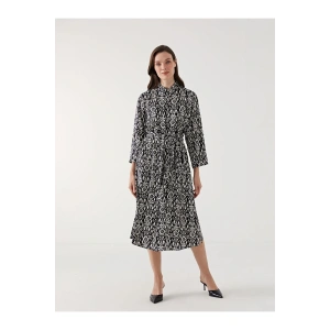 LCW Grace Siyah Desenli Kadın Gömlek Elbise
