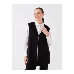 LCW Grace Yeni Siyah Kadın V Yaka Düz Yelek