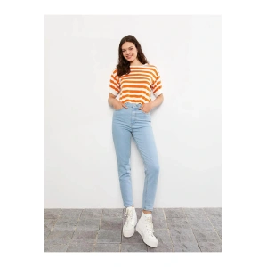 LCW Jeans İndigo Yüksek Bel Slim Fit Kadın Jean Pantolon