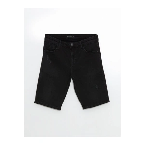 LCW Jeans Siyah Süper Skinny Fit Erkek Jean Şort