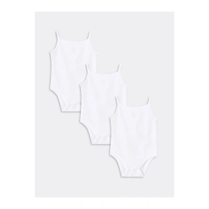 LCW Kare Yaka Kız Bebek Çıtçıtlı Body 3lü