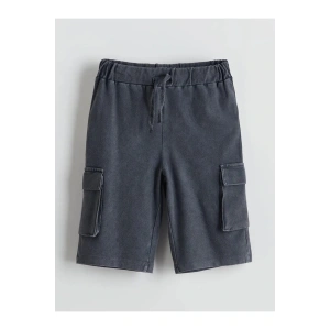 LCW Kids Antrasit Beli Lastikli Cepli Erkek Çocuk Şort