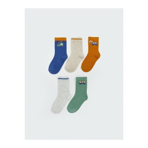 LCW Kids Araba Baskılı Erkek Çocuk Soket Çorap 5li (W5)