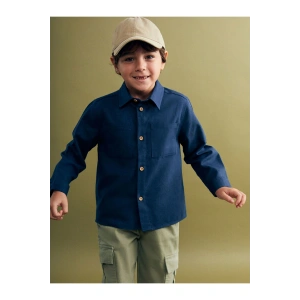 LCW Kids Basic Gabardin Uzun Kollu Erkek Çocuk Gömlek