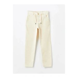 LCW Kids Bej Beli Lastikli Keten Karışımlı Erkek Çocuk Pantolon
