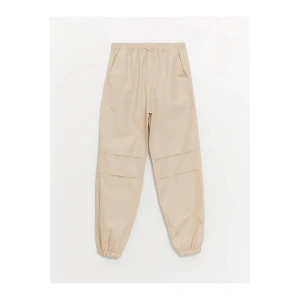 LCW Kids Bej Beli Lastikli Kız Çocuk Jogger Pantolon