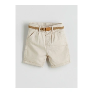 LCW Kids Bej Kemerli Basic Cepli Erkek Çocuk Şort