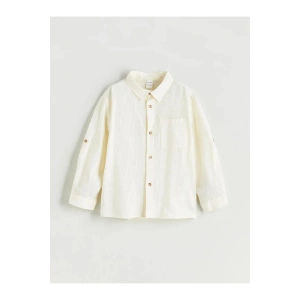 LCW Kids Bej Uzun Kollu Erkek Çocuk Gömlek