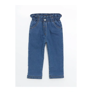 LCW Kids Beli Lastikli Basic Kız Bebek Jean Pantolon