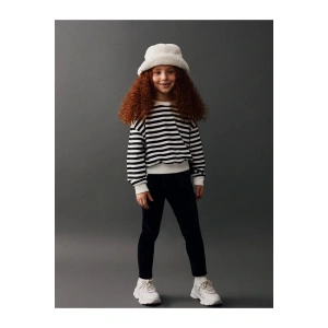 LCW Kids Beli Lastikli Basic Kız Çocuk Kadife Kalın Yüksek Pamuklu Tayt