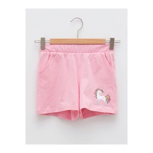 LCW Kids Beli Lastikli Baskılı Kız Çocuk Şort