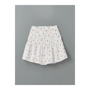 LCW Kids Beli Lastikli Çiçekli Kız Çocuk Etek