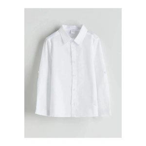 LCW Kids Beyaz Basic Erkek Çocuk Poplin Gömlek