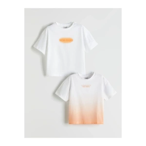 LCW Kids Beyaz Bisiklet Yaka Kız Çocuk Tişört 2li T T