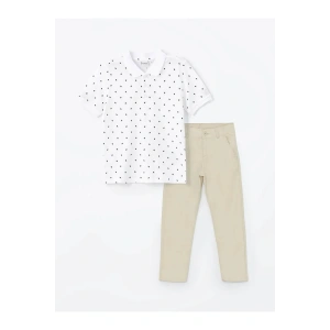 LCW Kids Beyaz Polo Yaka Erkek Çocuk Tişört ve Pantolon