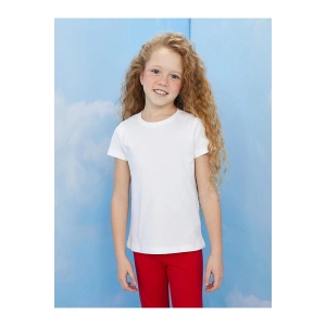 LCW Kids Bisiklet Yaka Basic Kısa Kollu Kız Çocuk Tişört
