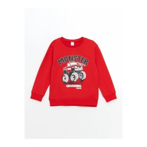 LCW Kids Bisiklet Yaka Baskılı Erkek Çocuk Sweatshirt