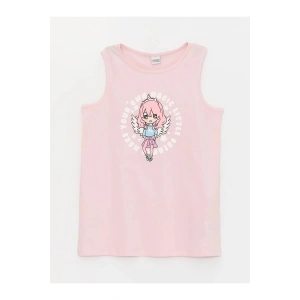 LCW Kids Bisiklet Yaka Baskılı Kız Çocuk Atlet