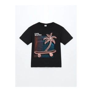 LCW Kids Bisiklet Yaka Baskılı Penye Erkek Çocuk Tişört