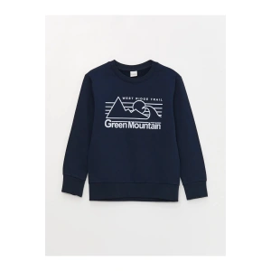 LCW Kids Bisiklet Yaka Baskılı Uzun Kollu Erkek Çocuk Sweatshirt