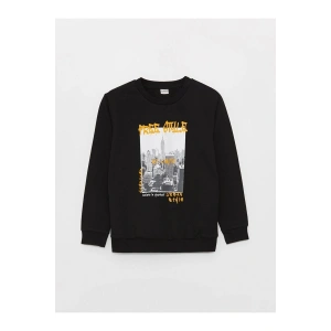 LCW Kids Bisiklet Yaka Baskılı Uzun Kollu Erkek Çocuk Sweatshirt