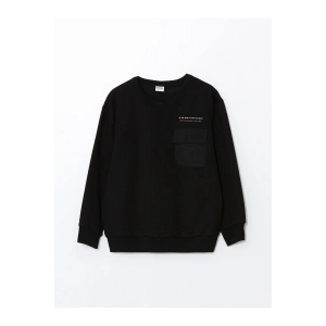 LCW Kids Bisiklet Yaka Baskılı Uzun Kollu Erkek Çocuk Sweatshirt