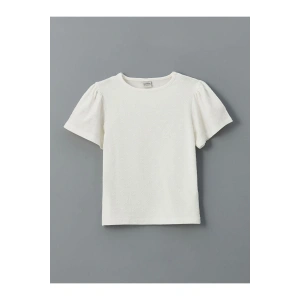 LCW Kids Bisiklet Yaka Dokulu Kız Çocuk Tişört