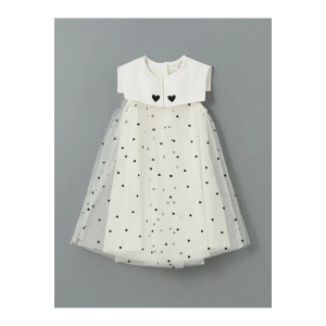 LCW Kids Bisiklet Yaka Kız Çocuk Dantel Elbise