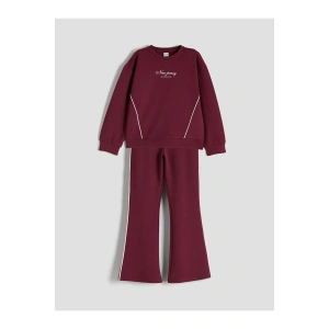 LCW Kids Bisiklet Yaka Kız Çocuk Sweatshirt ve Pantolon