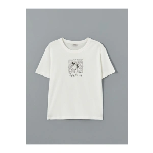 LCW Kids Bisiklet Yaka Nostaljik Maymun Baskılı Erkek Çocuk Tişört