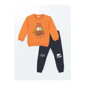 LCW Kids Bisiklet Yaka Uzun Kollu Erkek Bebek Sweatshirt ve Eşofman Alt 2li Takım