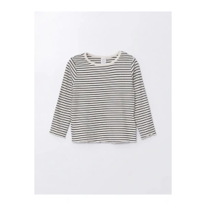 LCW Kids Çizgili Bisiklet Yaka Uzun Kollu Çizgili Kız Çocuk Tişört (W4)