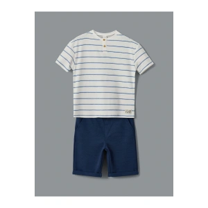 LCW Kids Çizgili Erkek Çocuk Tişört ve Pantolon 2li