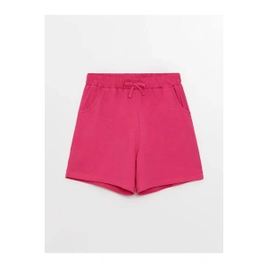 LCW Kids Fuşya Beli Lastikli Basic Kız Çocuk Şort