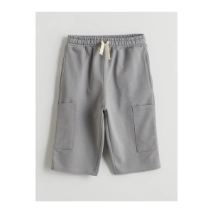 LCW Kids Gri Beli Lastikli Basic Erkek Çocuk Kargo Şort