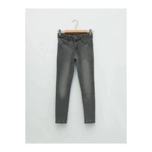 LCW Kids Gri Skinny Fit Kız Çocuk Jean Pantolon