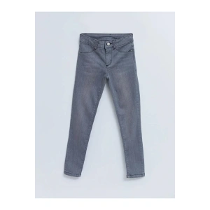LCW Kids Gri Skinny Fit Kız Çocuk Jean Pantolon
