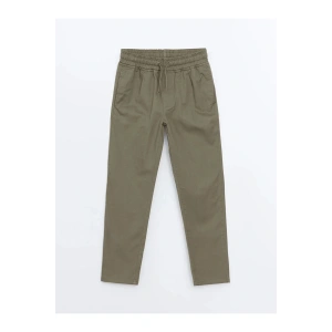 LCW Kids Haki Beli Lastikli Keten Karışımlı Erkek Çocuk Pantolon