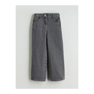 LCW Kids Indigo Beli Ayarlanabilir Lastikli Kız Çocuk Jean Pantolon