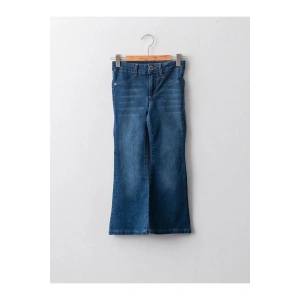 LCW Kids İndigo İspanyol Paça Kız Çocuk Jean Pantolon