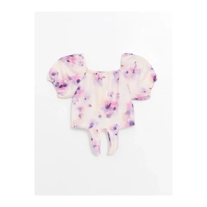 LCW Kids Kare Yaka Kız Çocuk Crop Bluz