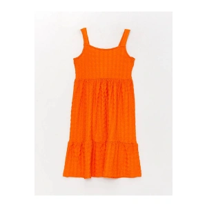 LCW Kids Kare Yaka Kız Çocuk Elbise