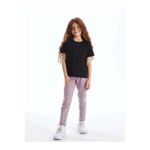 LCW Kids Lila Beli Lastikli Basic Kız Çocuk Uzun Tayt